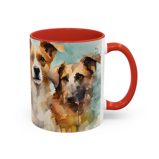 Multicoloured Doggies 5 Accent Mug 11oz