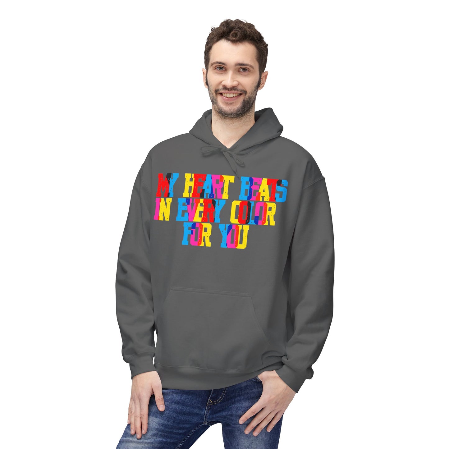 My Heart Beats In Every Color For You Unisex Valentines Hoodie
