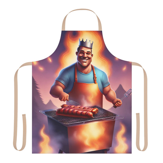King of the BBQ 2 Apron, 5 Color Straps (AOP)