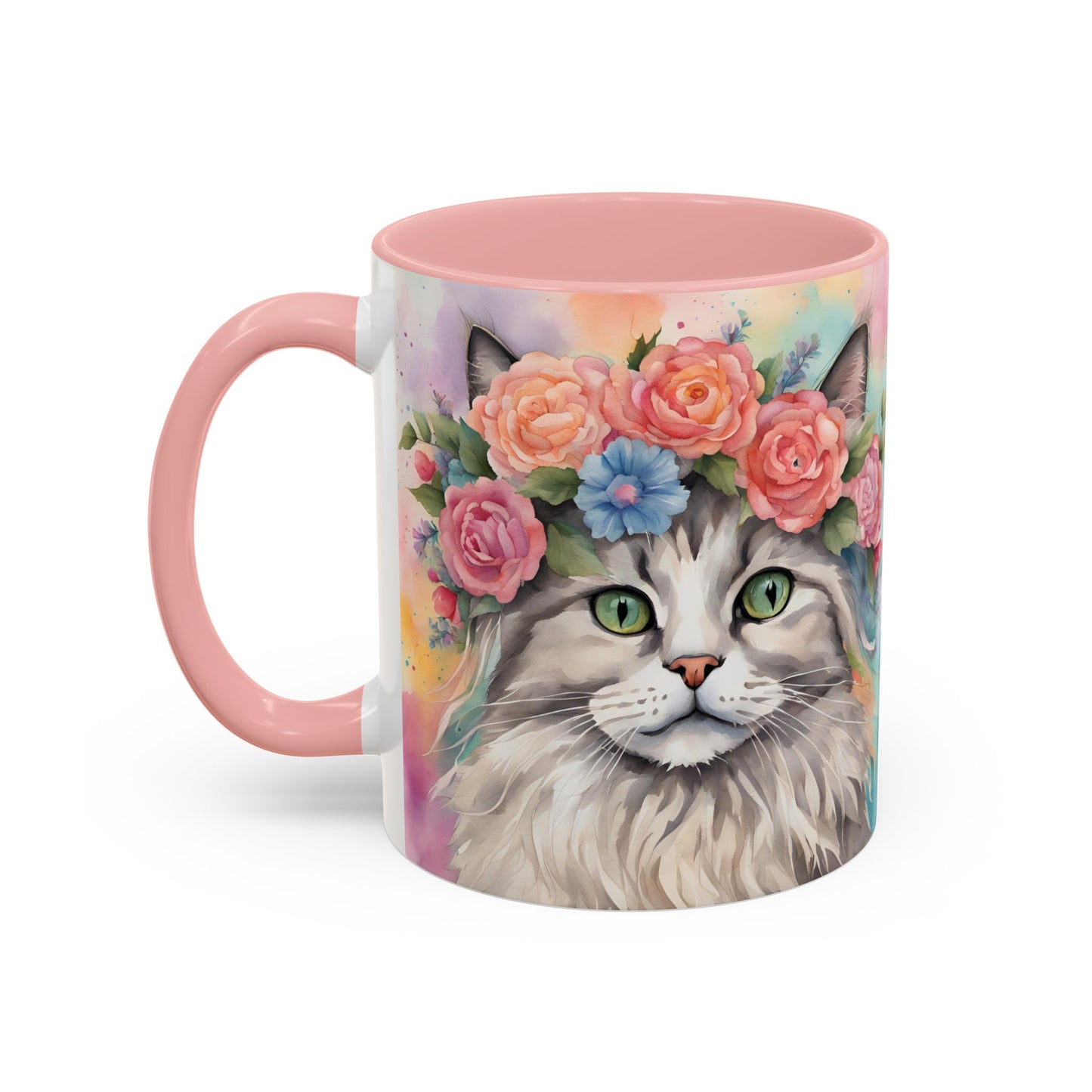 Floral Rag Doll Cat 03 Accent Coffee Mug - 11oz Perfect for Cat Lovers & Gifts