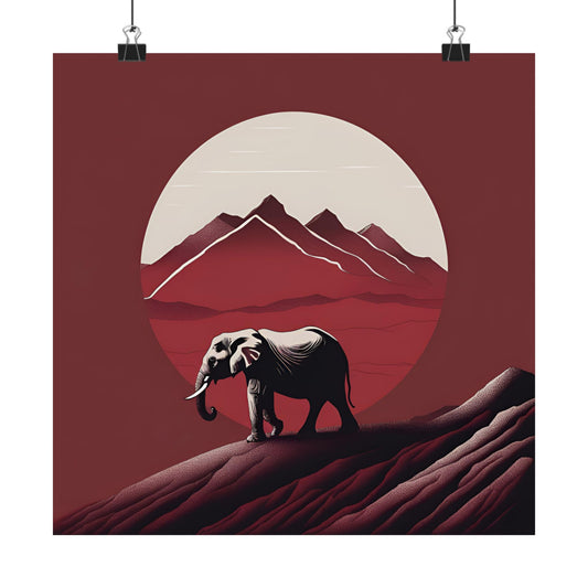 Lone Collection Elephant 2 Matte Square Posters
