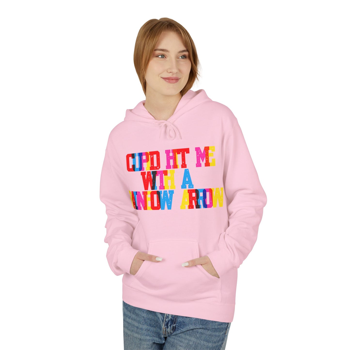 Cupid Hit Me With A Rainbow Arrow Unisex Valentines Hoodie