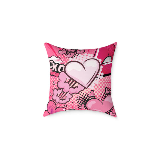 XOXO! Pop Art Poly Pillow