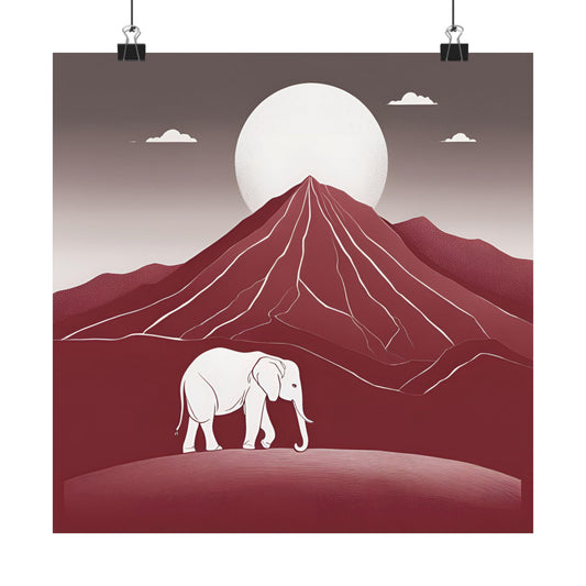 Lone Collection Elephant 3 Matte Square Posters