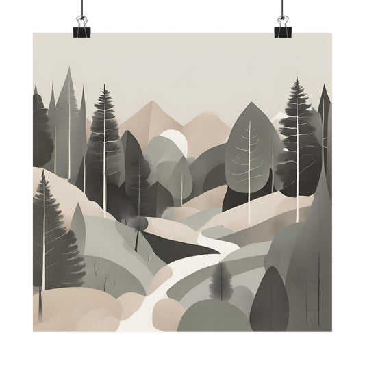 Lonely Forest 02 Matte Square Posters