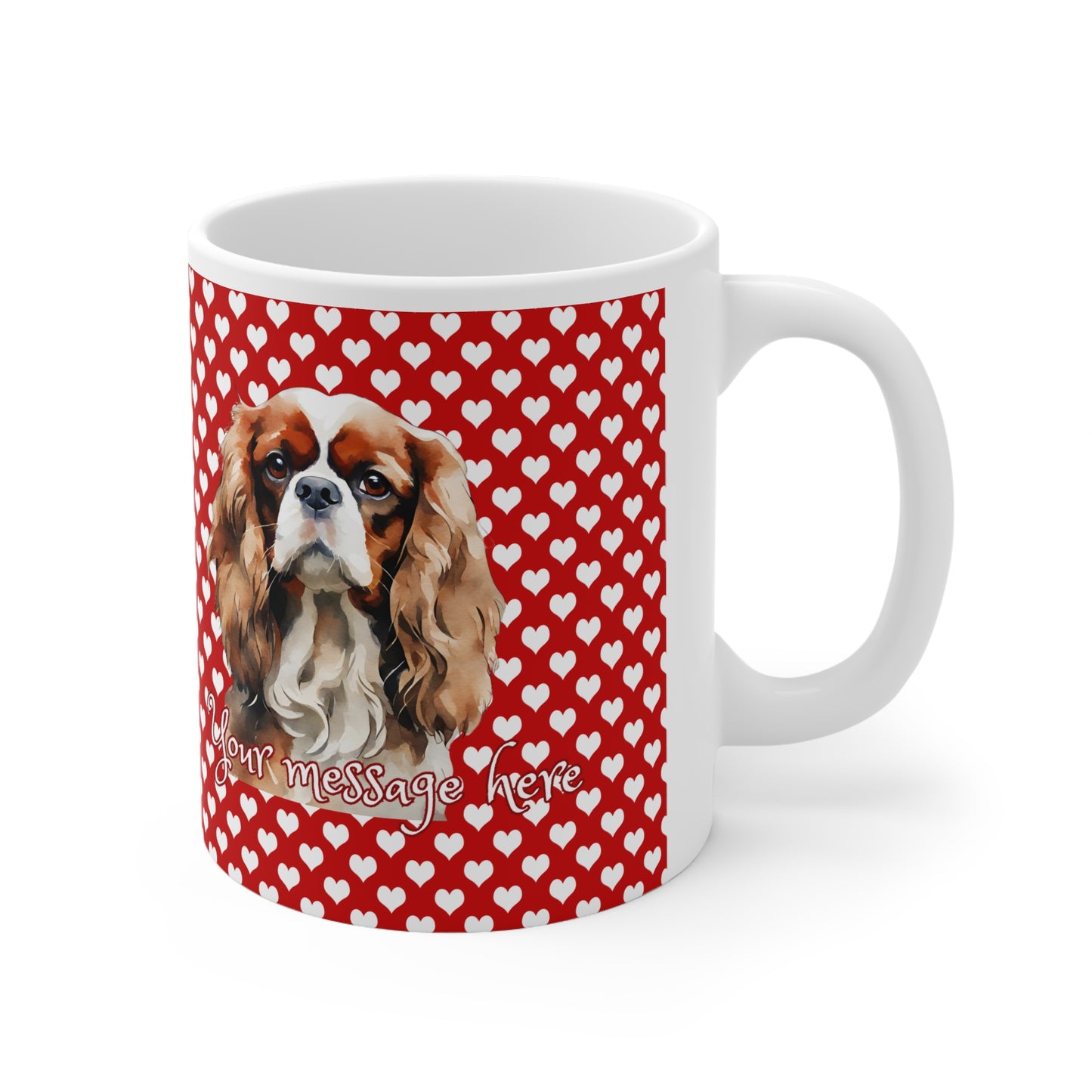 Personalized Pet Lovers Cavalier King Charles Spaniel Valentines Mug Ceramic 11oz