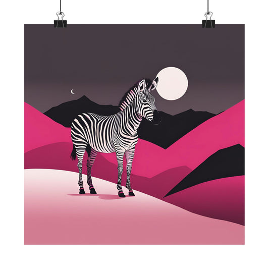 Lone Collection Zebra 3 Matte Square Posters