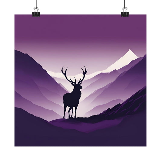 Lone Collection Stag 1 Matte Square Posters