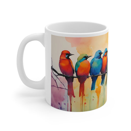 Birdies In A Row 05 Mug - Nature's Beauty Collection