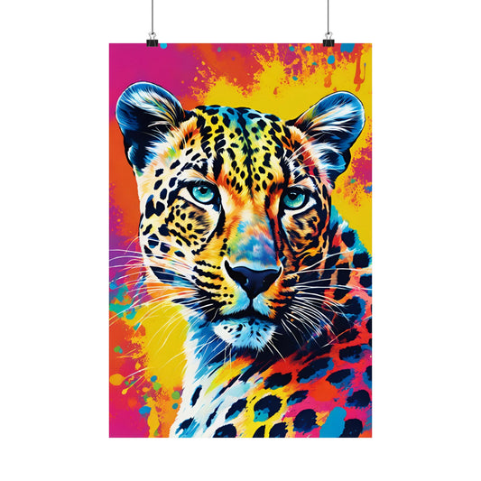 Multicolored Cheetah 1 Matte Vertical Poster