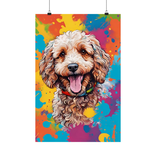 Multicolored Cockerpoo 3 Matte Vertical Poster