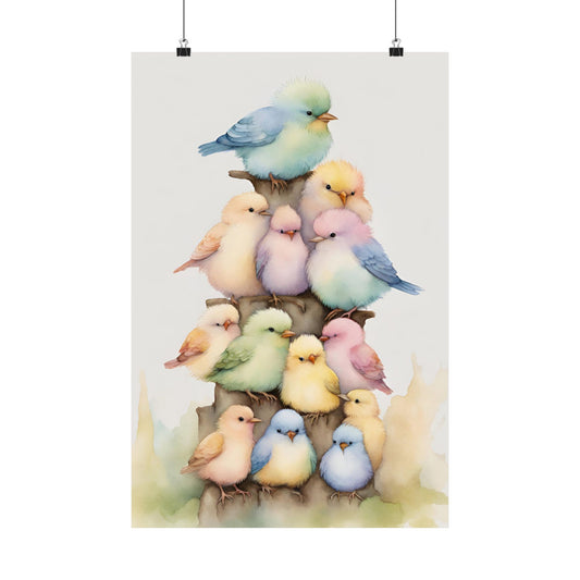 Nursery Birdie Tower 3 Matte Vertical Posters