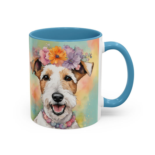 Fox Terrier 01 Accent Coffee Mug - Dog Lover Gift