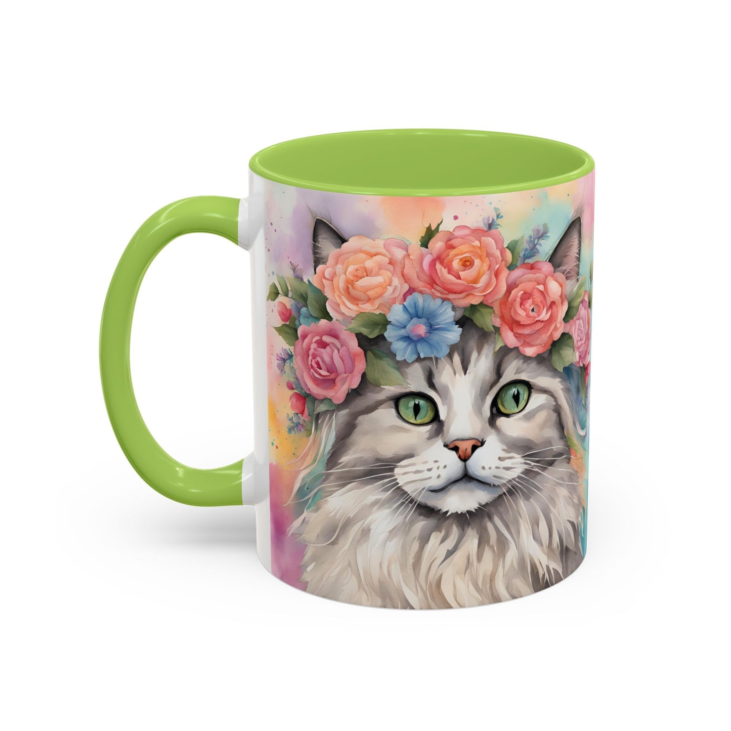 Floral Rag Doll Cat 03 Accent Coffee Mug - 11oz Perfect for Cat Lovers & Gifts