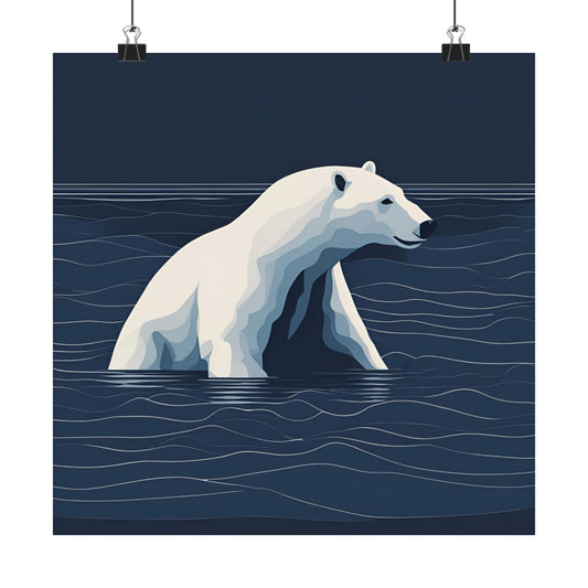 Lone Collection Polar Bear 5 Matte Square Posters