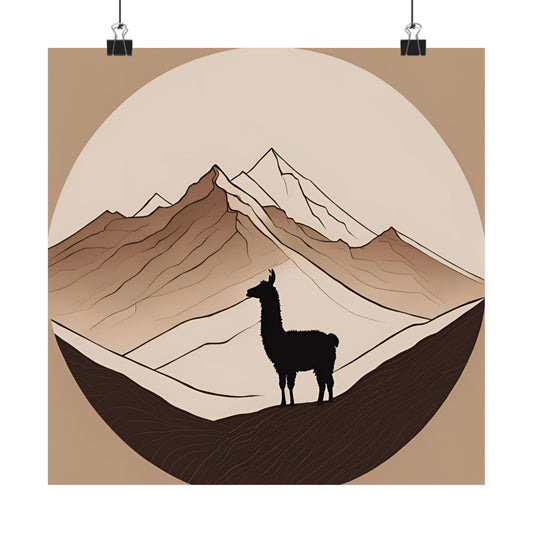 Lone Collection Llama 5 Matte Square Posters
