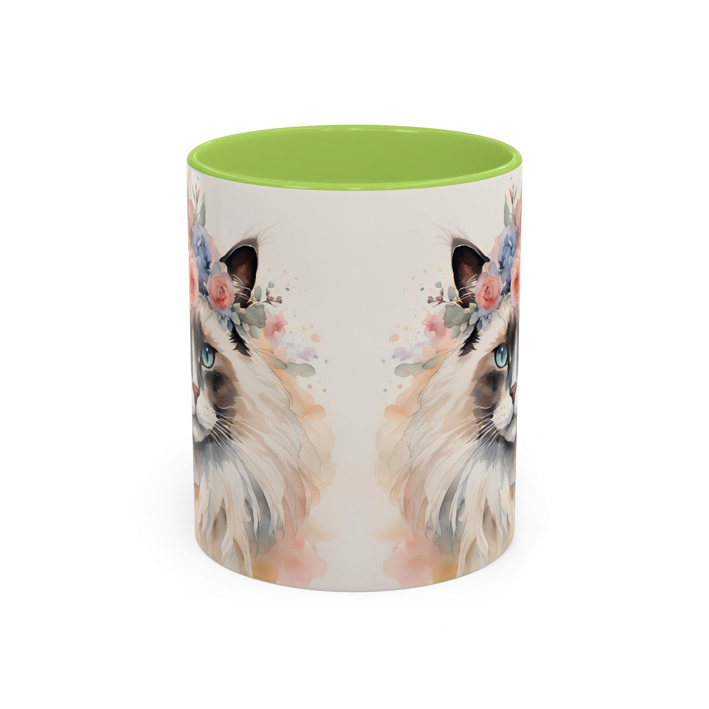 Floral Siamese Cat 04 Accent Coffee Mug - 11oz Perfect for Cat Lovers & Gifts