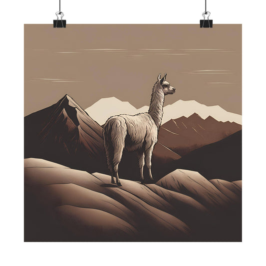 Lone Collection Llama 9 Matte Square Posters