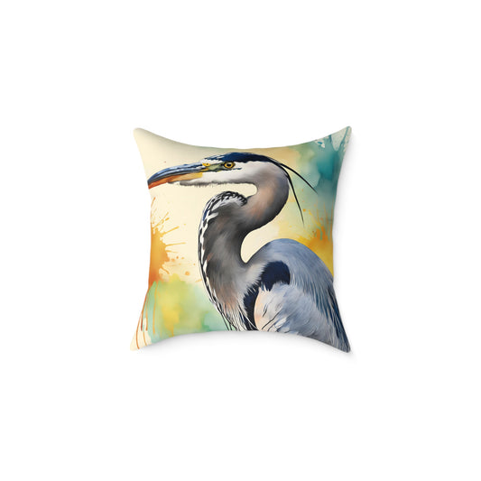 Heron 01 Poly Pillow - Natures Beauty Design