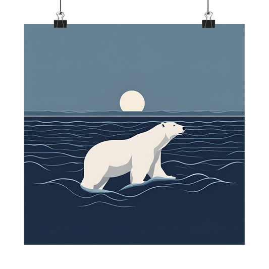 Lone Collection Polar Bear 8 Matte Square Posters