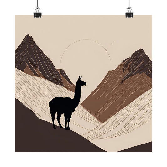 Lone Collection Llama 10 Matte Square Posters