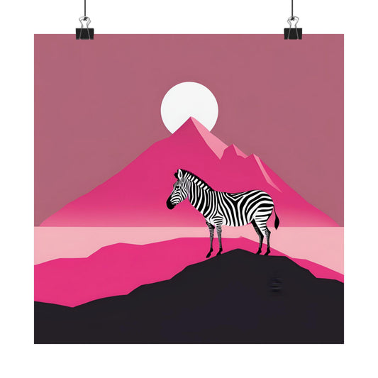 Lone Collection Zebra 6 Matte Square Posters
