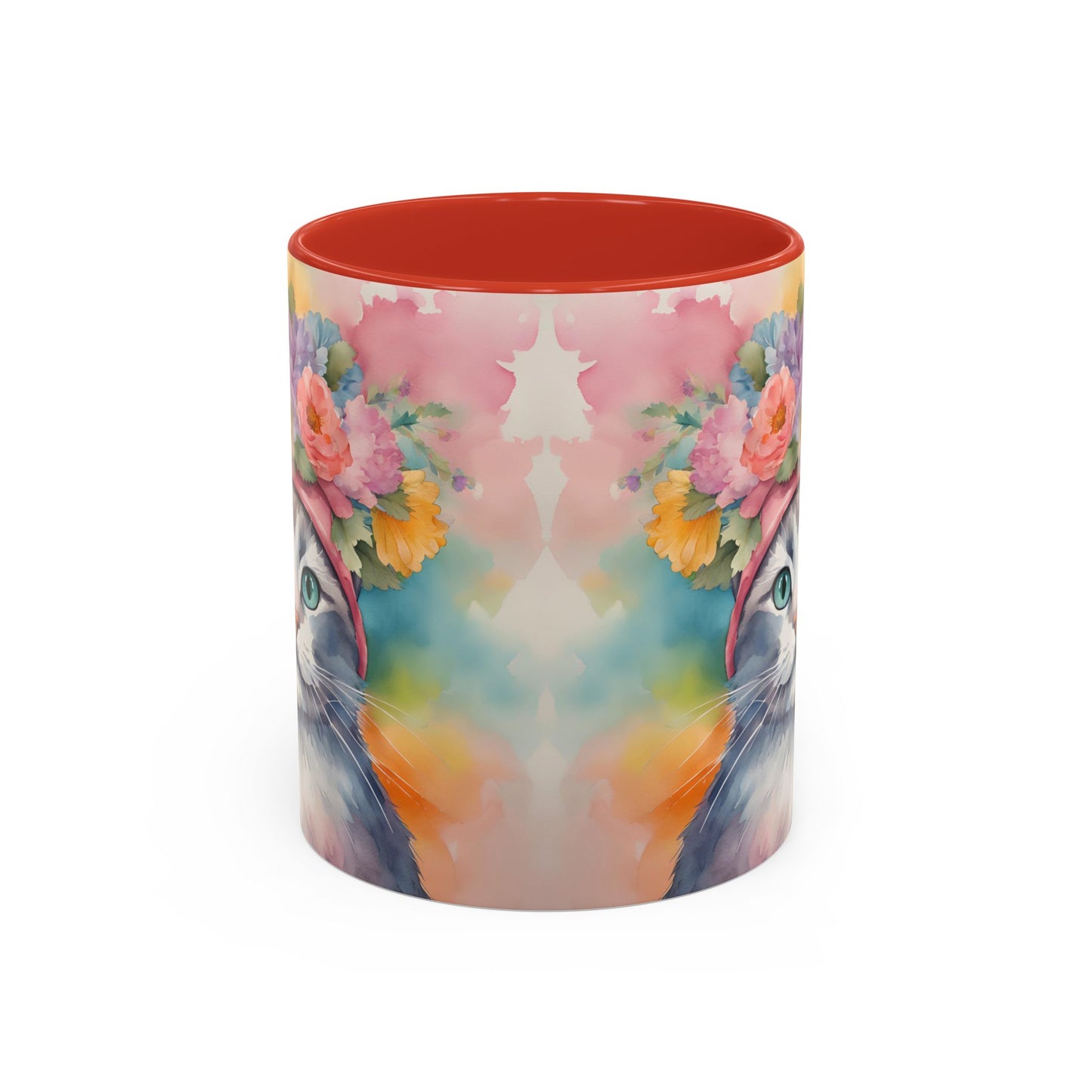 Floral Rag Doll Cat 02 Accent Coffee Mug - 11oz Perfect for Cat Lovers & Gifts