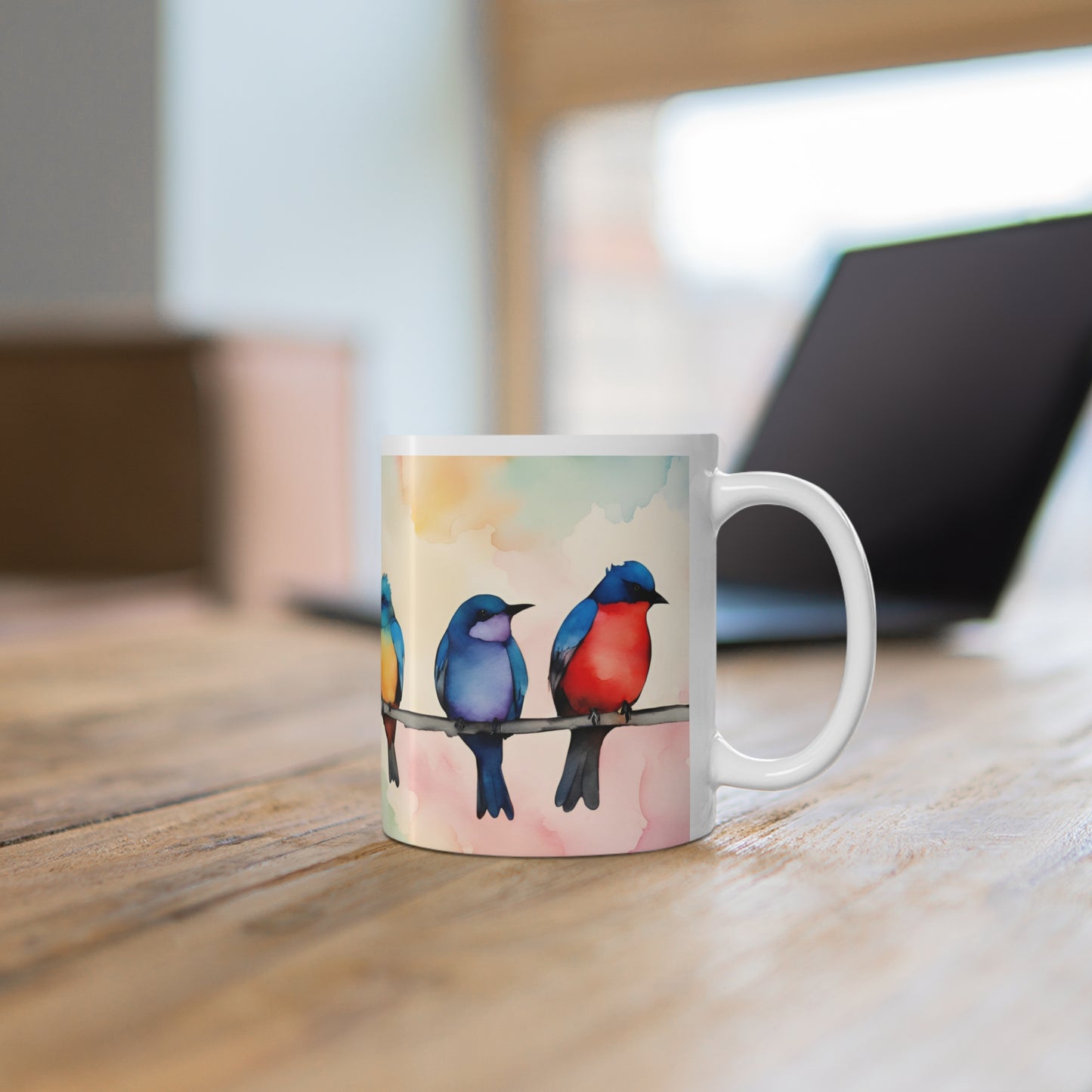 Birdies In A Row 06 Mug - Nature's Beauty Collection