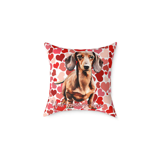 Personalized Valentine Dachshund Poly Cushion/Pillow 5 sizes