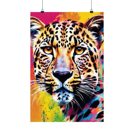 Multicolored Cheetah 2 Matte Vertical Poster