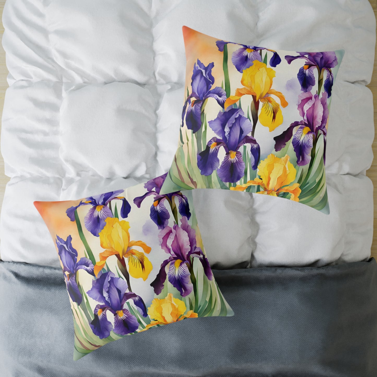 Irises 04 Poly Pillow - Natures Beauty Design