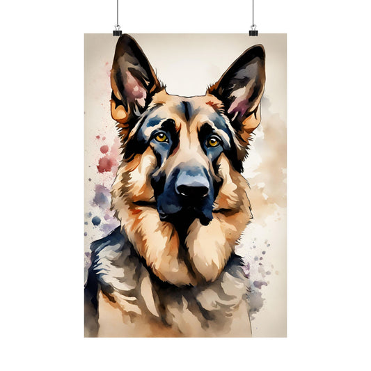 Dogs German Shepherd 03 Matte Vertical Poster