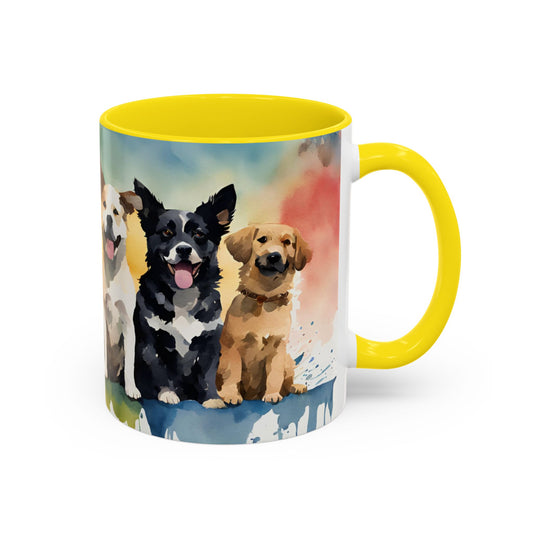 Multicoloured Doggies 2 Accent Mug 11oz
