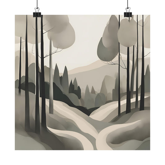 Lonely Forest 27 Matte Square Posters