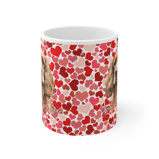 Personalized Pet Lovers Cocker Spaniel Valentines Mug Ceramic 11oz