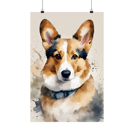 Dogs Corgi 02 Matte Vertical Poster