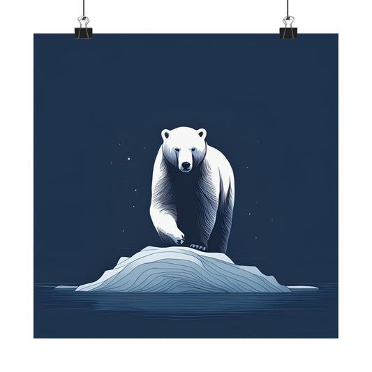 Lone Collection Polar Bear 2 Matte Square Posters