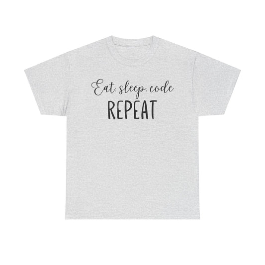 Eat. Sleep. Code. Repeat Unisex Heavy Cotton Tee