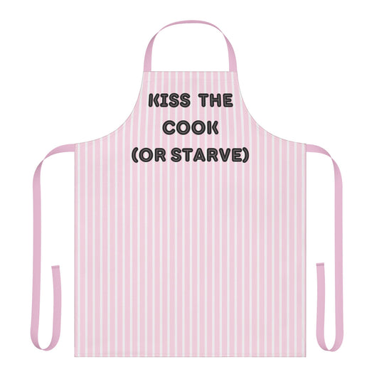 Kiss The Cook (Or Starve) Apron, Cooking Pun