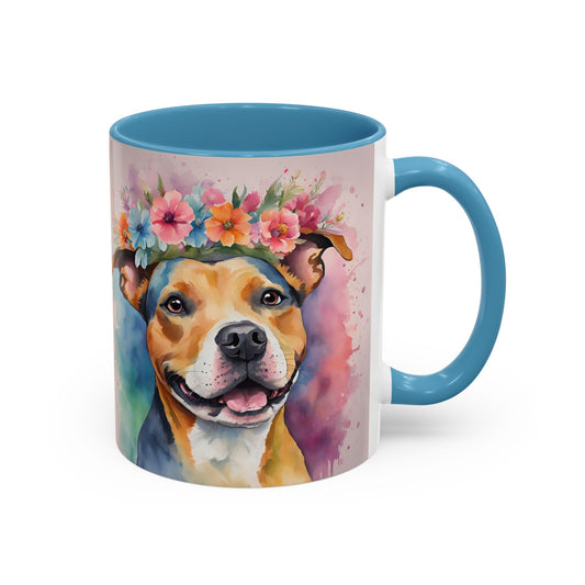 Staffordshire Bull Terrier 02 Accent Coffee Mug - Dog Lover Gift
