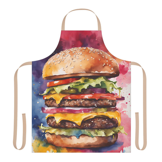 Burger 03 BBQ Themed Apron 5-Color Straps