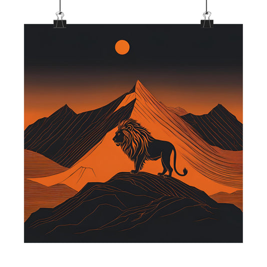 Lone Collection Lion 6 Matte Square Posters