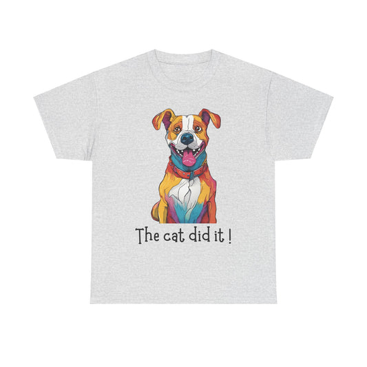 The cat did it! Unisex Heavy Cotton Tee