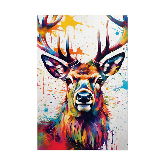 Multicolored Stag 4 Matte Vertical Poster
