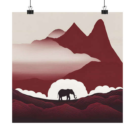 Lone Collection Elephant 7 Matte Square Posters