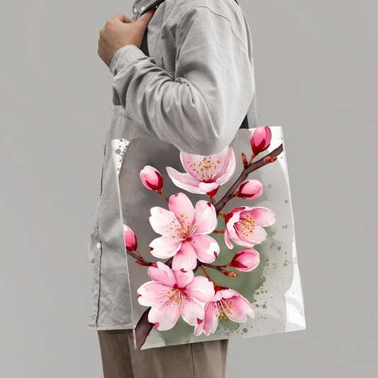 Cherry Blossom 01 Poly Cotton Tote