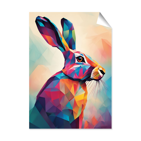 Polygon Multicoloured Hare 01