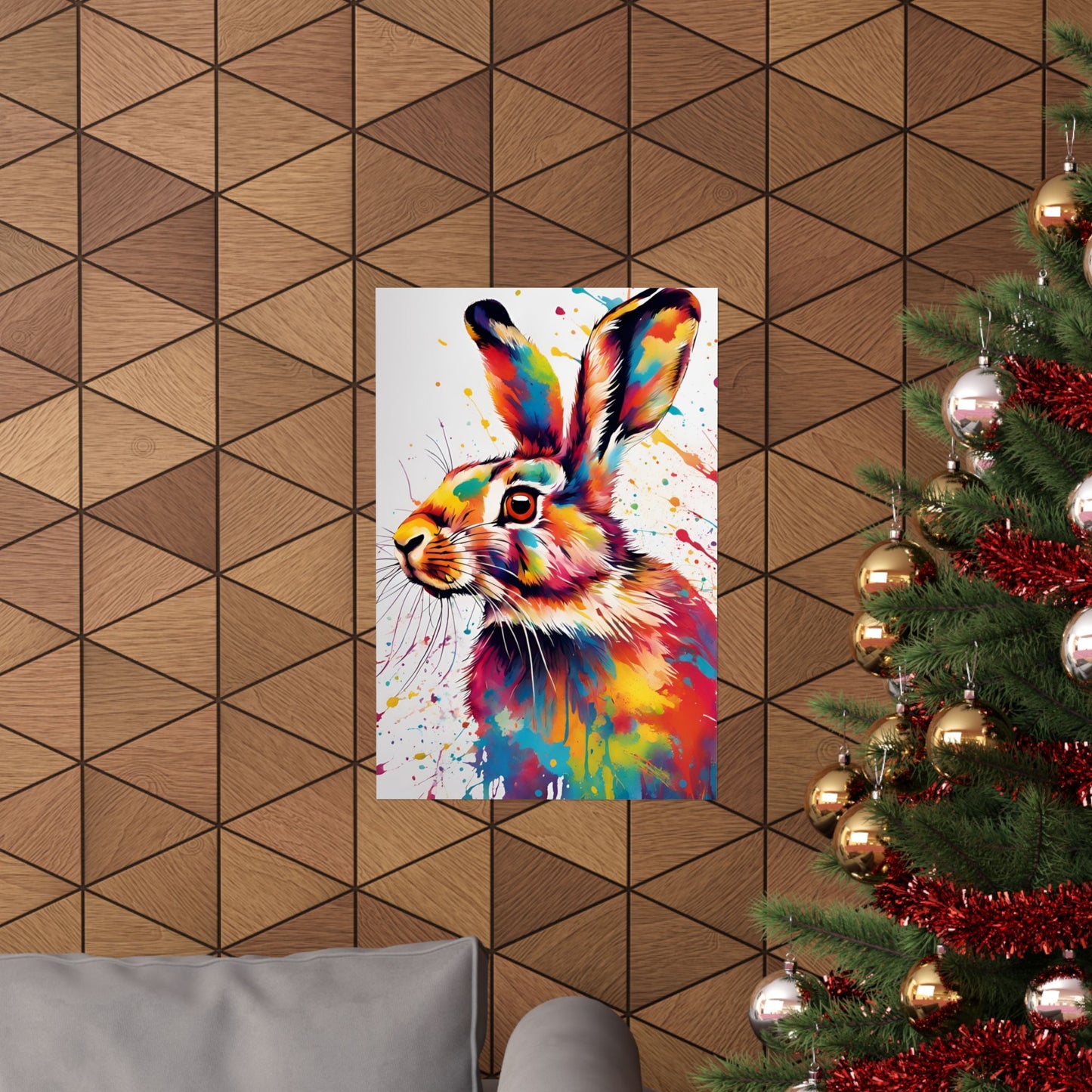 Multicolored Hare 1 Matte Vertical Poster