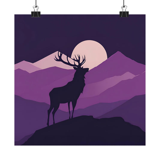 Lone Collection Stag 4 Matte Square Posters