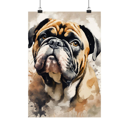 Dogs Bulldog 02 Matte Vertical Poster